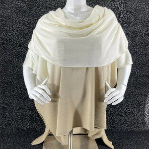 Lovestitch Sweater Poncho Womens Sz One Size Cape Cowl Neck Ombre Soft Tan Nwt